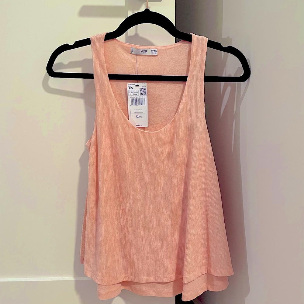 XXS/XS Mango flowy pale pink blouse top